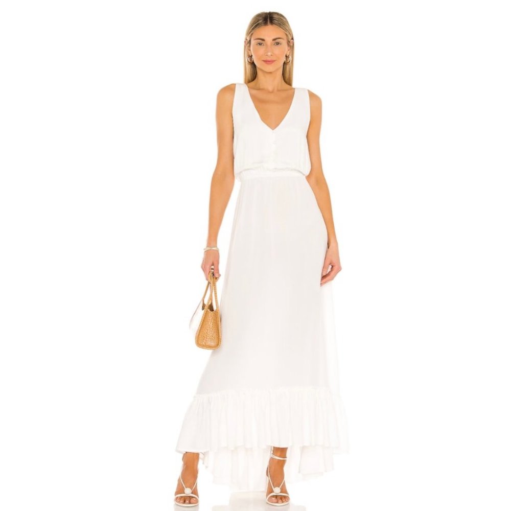 NWT BB Dakota by Steve Madden Precious Hem Maxi Dress Ivory White Medium